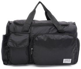 Мужская спортивная сумка из черного текстиля с ручками Monsen 71548