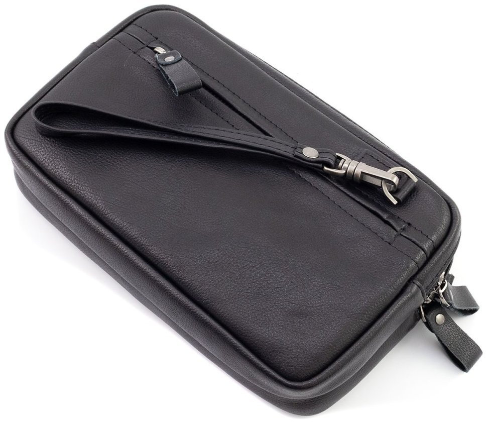 Чоловічий шкіряний клатч-барсетка на блискавці Leather Collection 111648 чорний фото №5 Чоловічий шкіряний клатч-барсетка на блискавці Leather Collection 111648 чорний modnotak фото №5