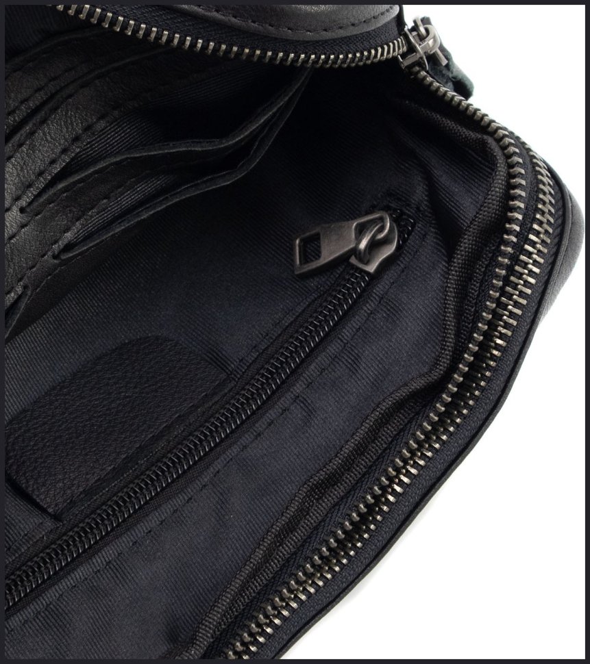 Чоловічий шкіряний клатч-барсетка на блискавці Leather Collection 111648 чорний фото №11 Чоловічий шкіряний клатч-барсетка на блискавці Leather Collection 111648 чорний modnotak фото №11