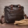 Мужская кожаная деловая сумка для ноутбука коричневого цвета VINTAGE STYLE (14670) - 6