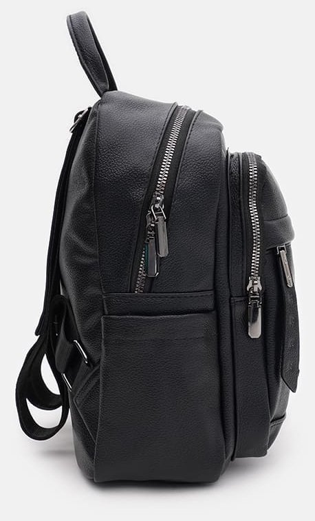 Женский рюкзак из экокожи в классическом черном цвете Monsen 71848