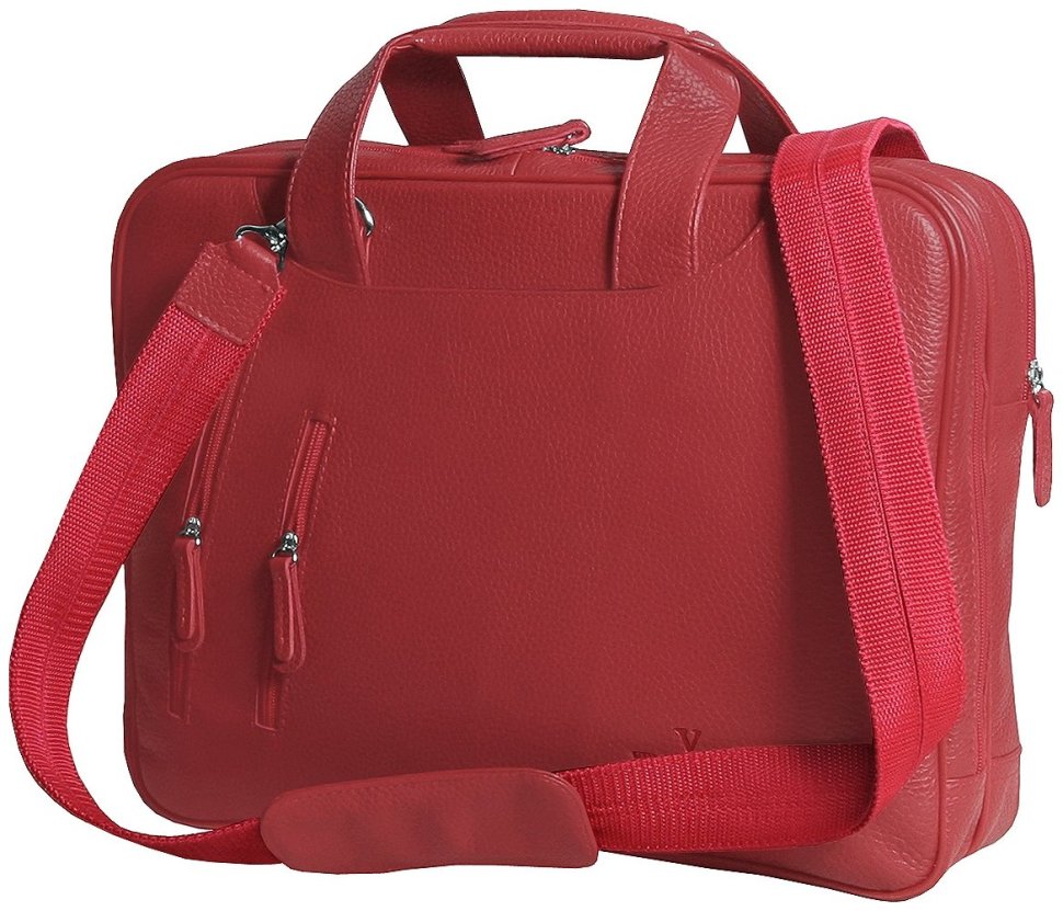 Красная сумка для ноутбука 15.6″ из натуральной кожи флотар Vip Collection 102348 modnotak фото №1