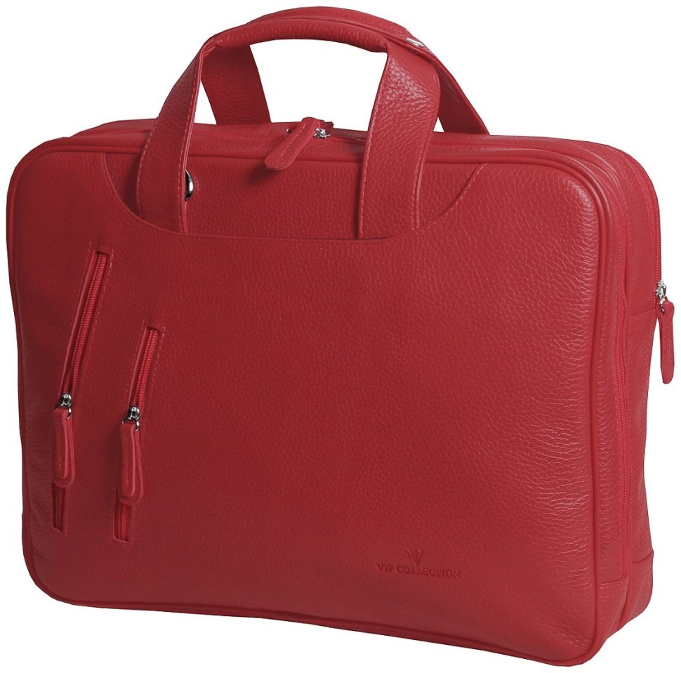 Красная сумка для ноутбука 15.6″ из натуральной кожи флотар Vip Collection 102348 modnotak фото №2