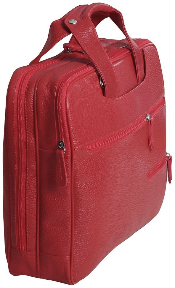Красная сумка для ноутбука 15.6″ из натуральной кожи флотар Vip Collection 102348 modnotak фото №4