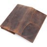 Вантажний чоловічий купюрник коричневого кольору з натуральної шкіри Vintage (14223) - 4