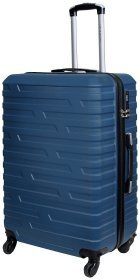 Дорожный синий чемодан Costa Brava из ABS пластика Vip Collection 102448 (110-127 л)