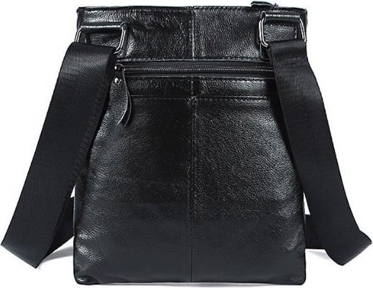 Класична наплічна чоловіча сумка чорного кольору VINTAGE STYLE (14850)