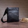 Классическая наплечная мужская сумка черного цвета VINTAGE STYLE (14850) - 3