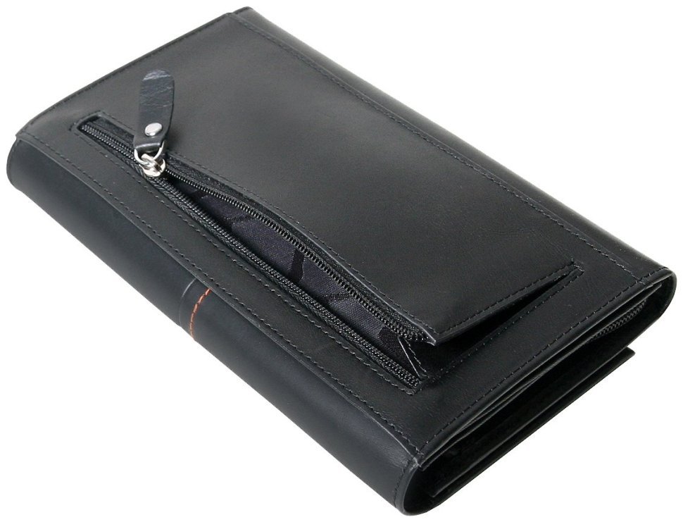 Жіночий гаманець на кнопці Beverly Hills чорного кольору Vip Collection 102548 modnotak фото №2