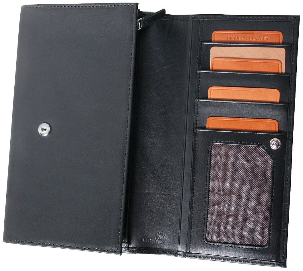 Жіночий гаманець на кнопці Beverly Hills чорного кольору Vip Collection 102548 modnotak фото №5