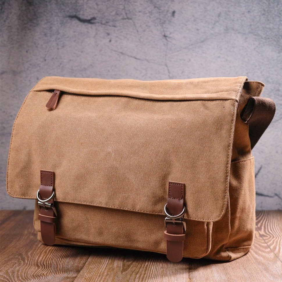 Руда чоловіча сумка для ноутбука з клапаном із текстилю Vintage (2421242)