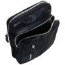 Чоловіча чорна слінг-сумка зі шкіри з тисненням під крокодила Vip Collection 102648 modnotak фото - 6
