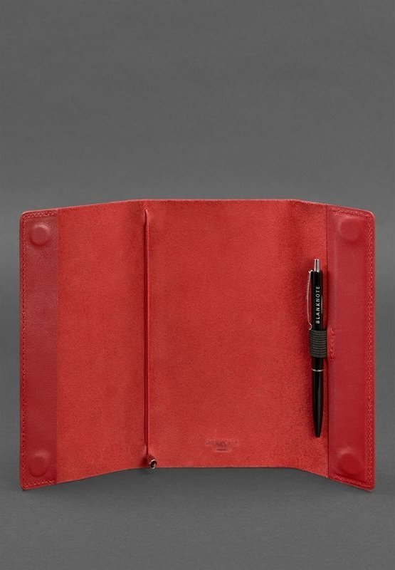 Шкіряний блокнот (софт-бук) червоного кольору з фіксацією на магніти BlankNote (42848)