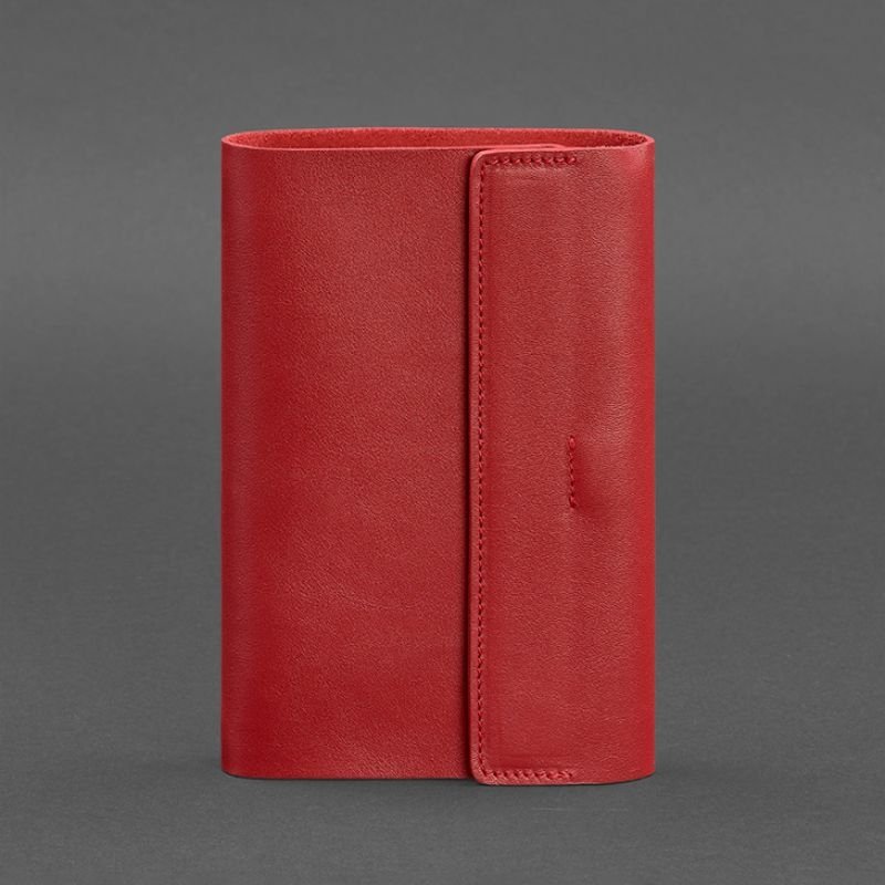 Кожаный блокнот (софт-бук) красного цвета с фиксацией на магниты BlankNote (42848)