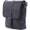 Темно-синяя мужская сумка из винтажной кожи с клапаном SHVIGEL (11015) - 1