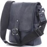 Темно-синяя мужская сумка из винтажной кожи с клапаном SHVIGEL (11015) - 3