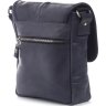 Темно-синяя мужская сумка из винтажной кожи с клапаном SHVIGEL (11015) - 4