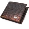 Мужское портмоне темно-коричневого цвета из натуральной фактурной кожи с тиснением под крокодила CANPELLINI (2421784) - 1