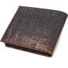 Мужское портмоне темно-коричневого цвета из натуральной фактурной кожи с тиснением под крокодила CANPELLINI (2421784) - 2