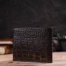 Мужское портмоне темно-коричневого цвета из натуральной фактурной кожи с тиснением под крокодила CANPELLINI (2421784) - 7