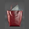 Бордовая сумка шоппер из натуральной кожи BlankNote D.D. (12669) - 3