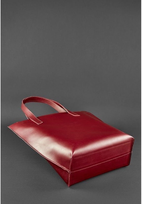 Бордова сумка шоппер з натуральної шкіри BlankNote D.D. (12669)