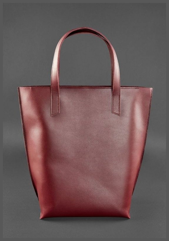 Бордовая сумка шоппер из натуральной кожи BlankNote D.D. (12669)