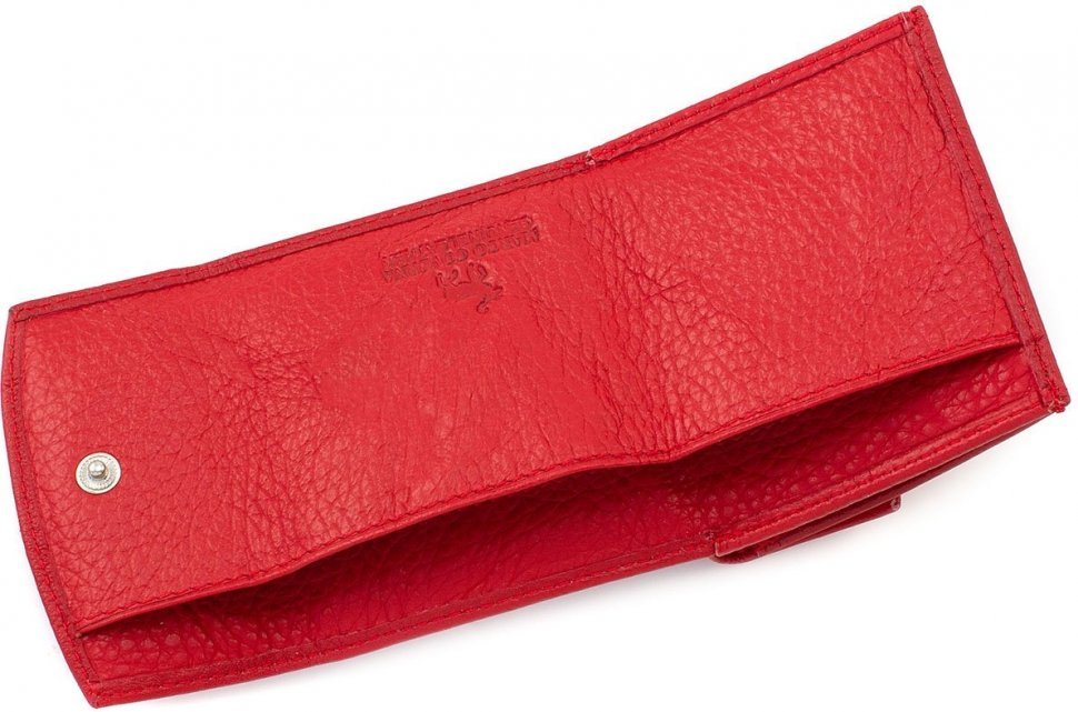 Миниатюрный женский кожаный кошелечек красного цвета Marco Coverna (17506)