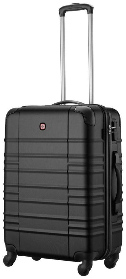 Валіза Wenger, Amplar, середня, пластик, 4 колеса, чорна modnotak фото №1