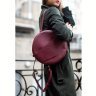 Бордовая сумка-рюкзак круглой формы из натуральной кожи BlankNote Maxi (12729) - 10