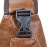 Светло-коричневая мужская сумка-рюкзак через плечо на два отделения из кожзама Vintage (20561) - 3
