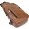 Светло-коричневая мужская сумка-рюкзак через плечо на два отделения из кожзама Vintage (20561) - 5