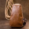Светло-коричневая мужская сумка-рюкзак через плечо на два отделения из кожзама Vintage (20561) - 9