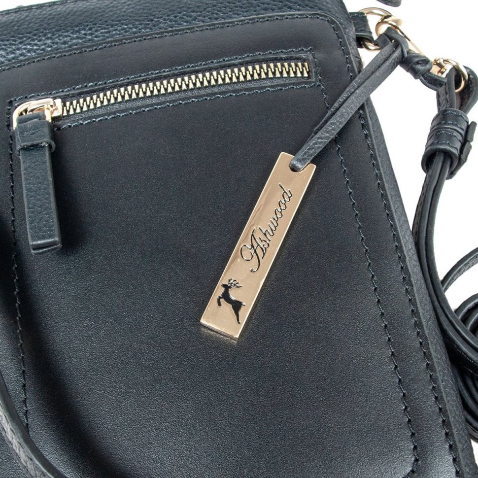 Невелика жіноча сумка з натуральної фактурної шкіри для телефону AZ71 чорного кольору 94248 фото №5 Невелика жіноча сумка з натуральної фактурної шкіри для телефону AZ71 чорного кольору 94248 modnotak фото №5