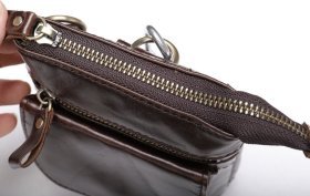 Коричневая мужская сумка через плечо из качественной кожи Vintage (20097)