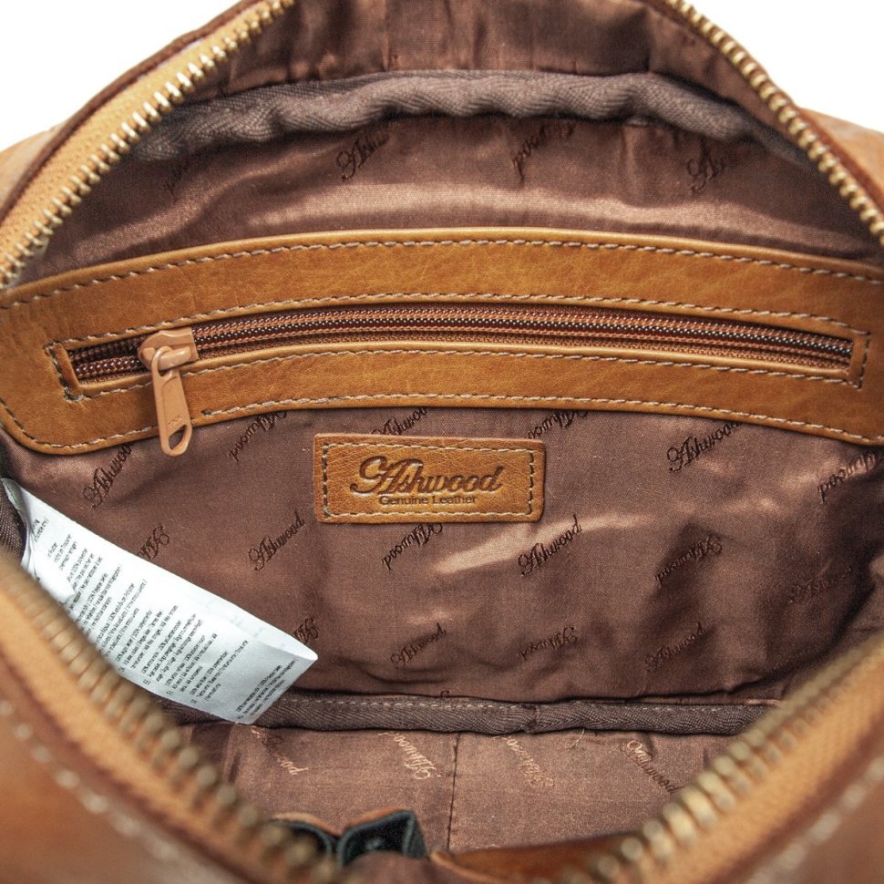 Сумка из натуральной гладкой кожи через плечо Ashwood T72 коричневого цвета 94348 фото №8 Сумка из натуральной гладкой кожи через плечо Ashwood T72 коричневого цвета 94348 modnotak фото №8