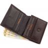 Кожаный кошелек коричневого цвета из натуральной кожи с тиснением Tony Bellucci (10775) - 5