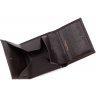 Шкіряний гаманець коричневого кольору з натуральної шкіри з тисненням Tony Bellucci (10775) - 6