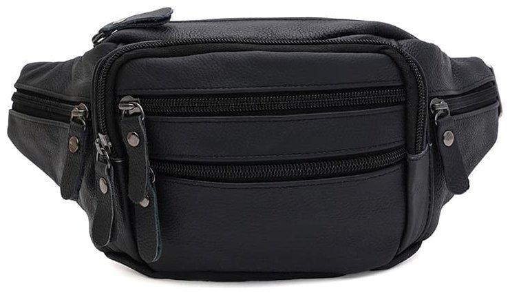 Велика сумка на пояс із натуральної фактурної шкіри для чоловіків Borsa Leather 104548 чорного кольору фото №1 Велика сумка на пояс із натуральної фактурної шкіри для чоловіків Borsa Leather 104548 чорного кольору modnotak фото №1