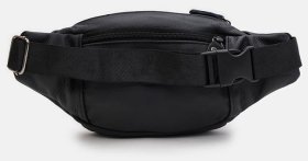 Большая сумка на пояс из натуральной фактурной кожи для мужчин Borsa Leather 104548 черного цвета