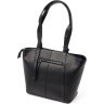 Классическая женская сумка среднего размера из черной кожи KARYA (2420834) - 2