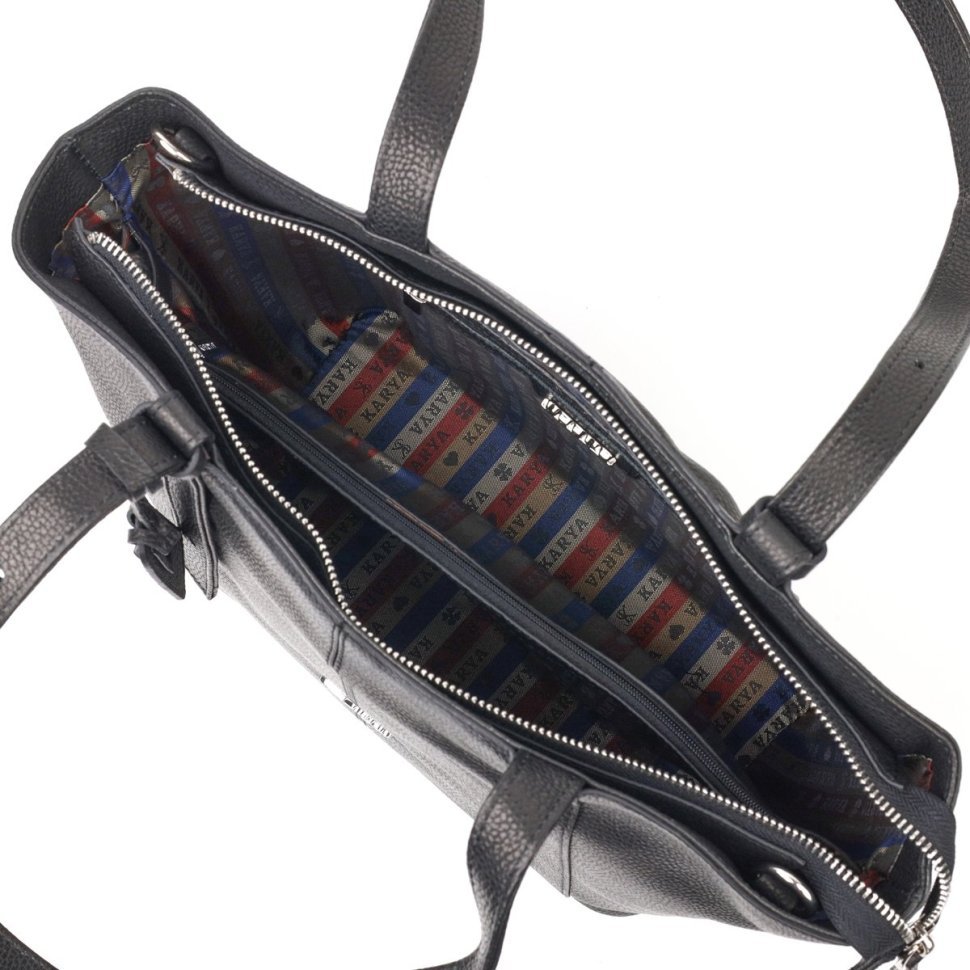 Классическая женская сумка среднего размера из черной кожи KARYA (2420834) фото №25 Классическая женская сумка среднего размера из черной кожи KARYA (2420834) modnotak фото №25