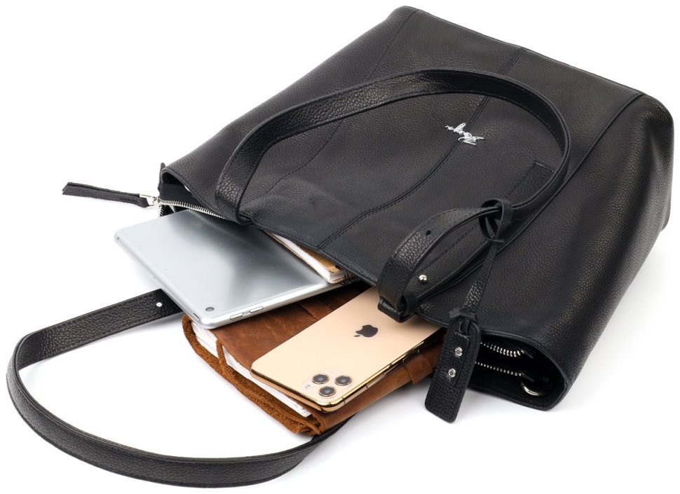 Классическая женская сумка среднего размера из черной кожи KARYA (2420834) фото №27 Классическая женская сумка среднего размера из черной кожи KARYA (2420834) modnotak фото №27