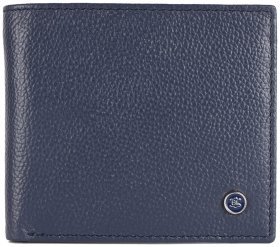 Чоловіче портмоне з фактурної шкіри без застібки з монетницею та RFID-захистом Brampton London Plutus 94548 синього кольору
