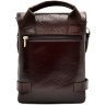 Коричневая мужская сумка-барсетка из натуральной кожи с выраженной фактурой DESISAN (19185) - 2