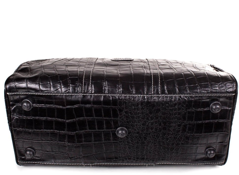 Чорна дорожня сумка на блискавці з натуральної шкіри Desisan (505-111)