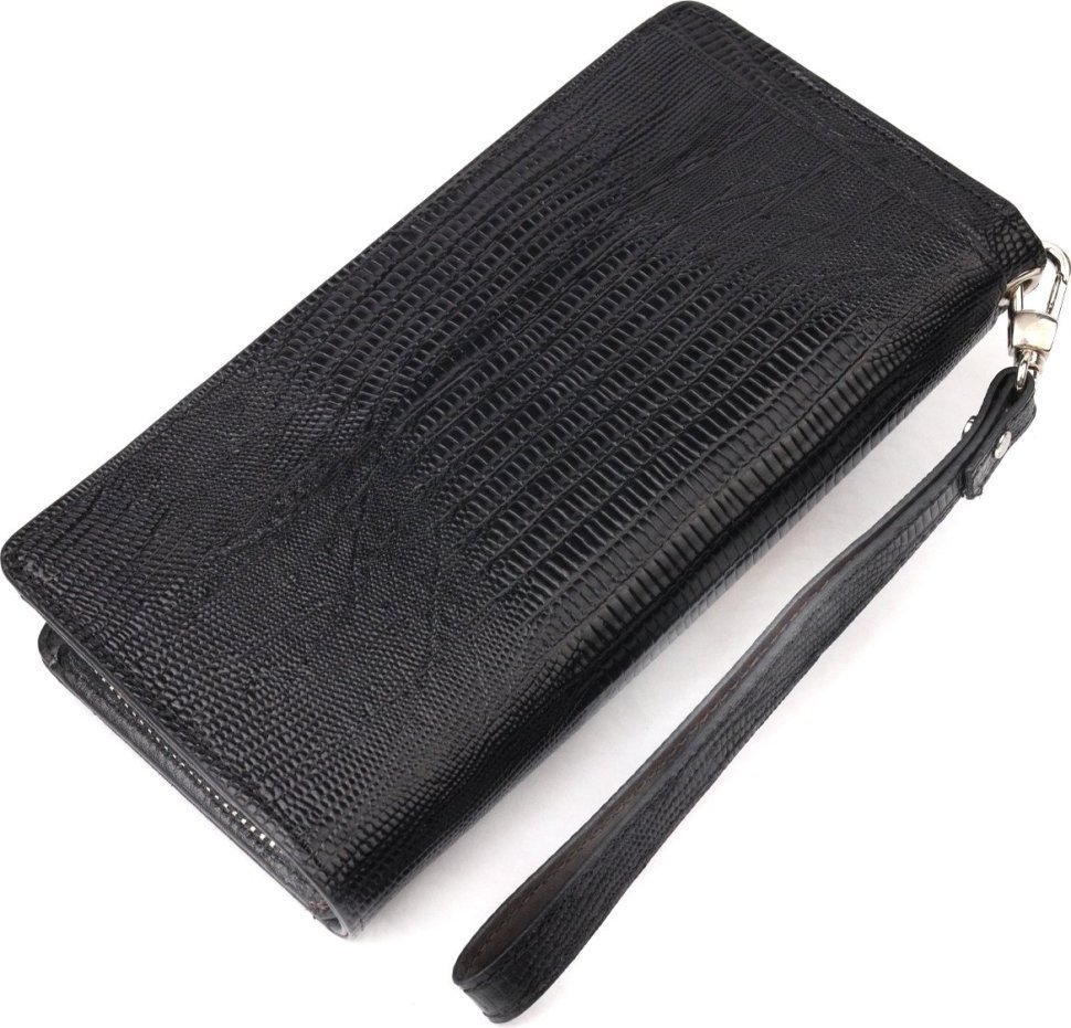 Сучасний чоловічий гаманець-клатч із натуральної шкіри на зап'ясті KARYA (2421134)