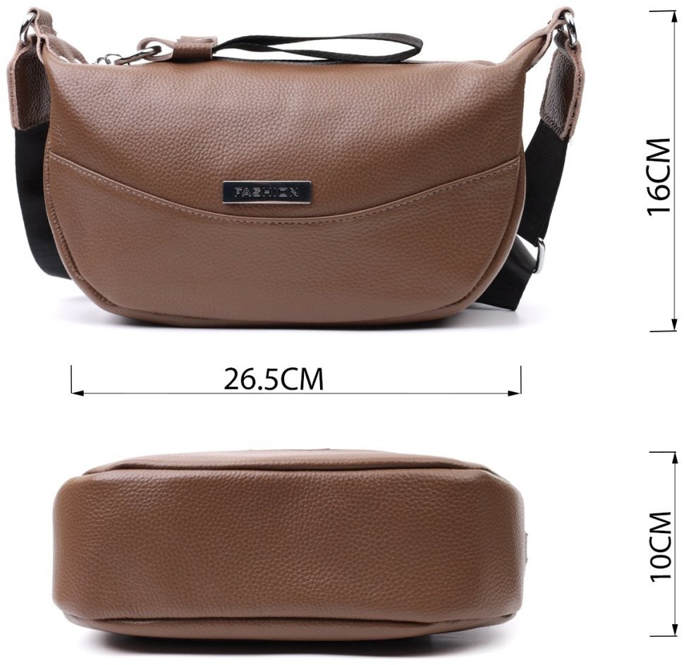 Кожаная женская сумка через плечо Vintage 94848 коричневого цвета modnotak фото №3