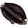 Горизонтальна шкіряна сумка з ручками в коричневому кольорі - DESISAN (11583) - 3