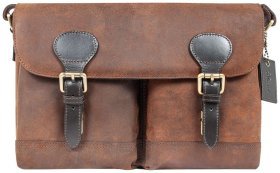Мужская сумка мессенджер из винтажной кожи для ноутбука до 15&quot; Ashwood Edward коричневого цвета 95448